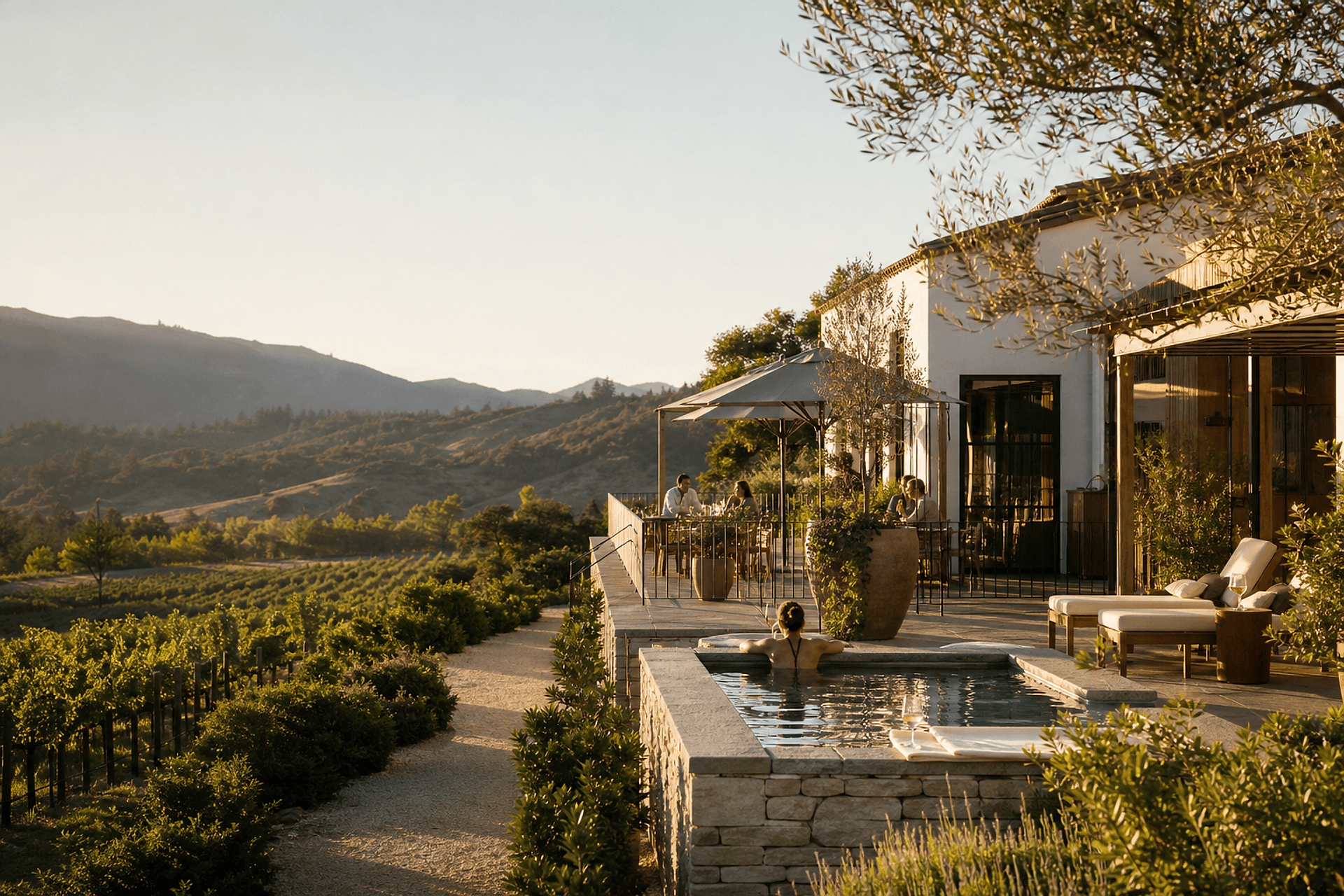 The Napa Valley landscape surrounding Calistoga House